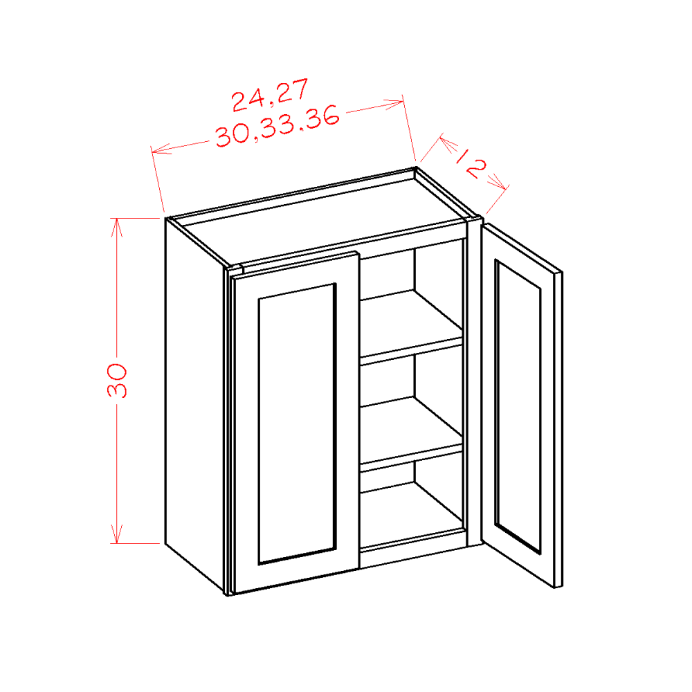 US Cabinet Depot Edgeline White 24" Wall Cabinet (EW-W2430)