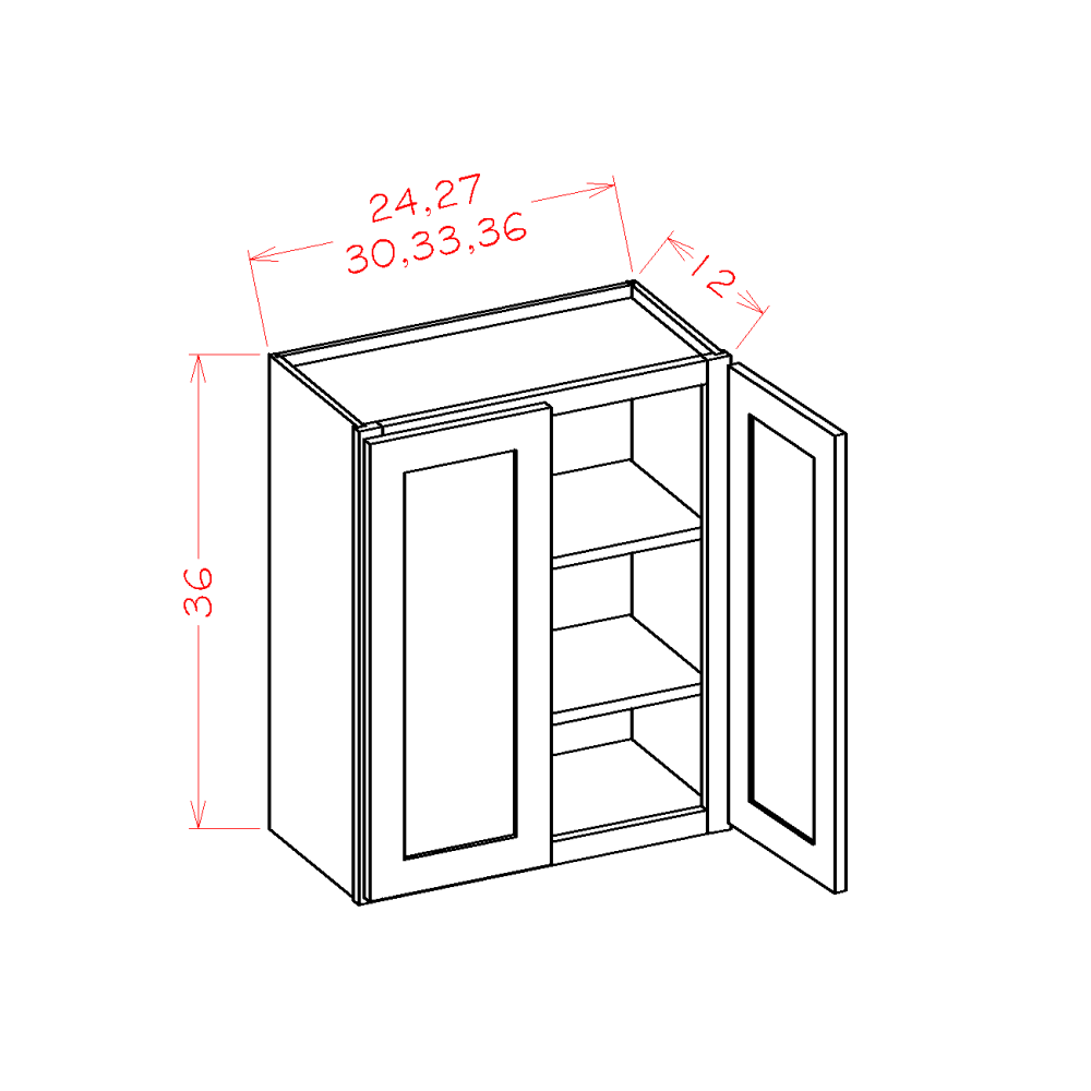 US Cabinet Depot Edgeline White 24" Wall Cabinet (EW-W2436)