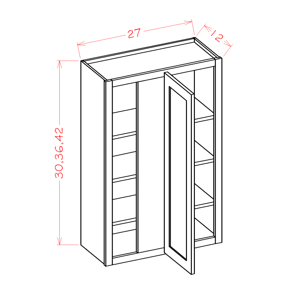 US Cabinet Depot Edgeline White 27" x 30" Wall Blind Corner Cabinet (EW-WBC2730)