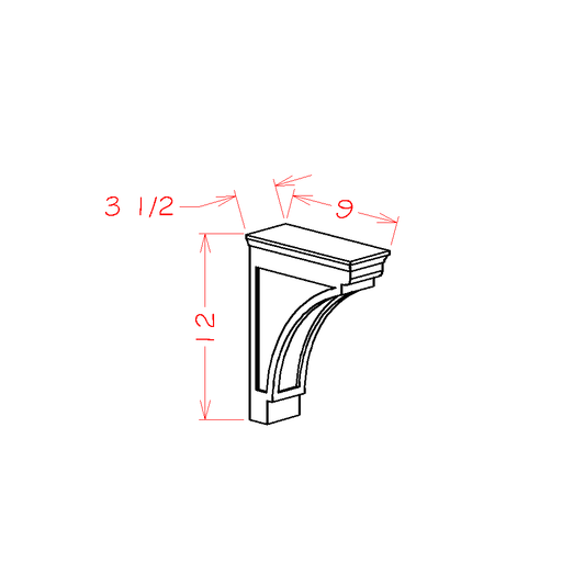 US Cabinet Depot Edgeline White 3" x 12" Modern Corbel (EW-MCB)