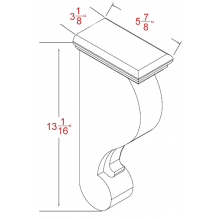 US Cabinet Depot Edgeline White 3" x 13" Traditional Corbel (EW-CBT)