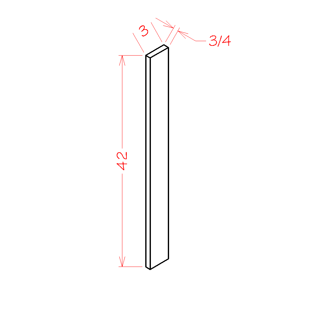 US Cabinet Depot Edgeline White 3" x 42" Base & Wall Filler (EW-F342)