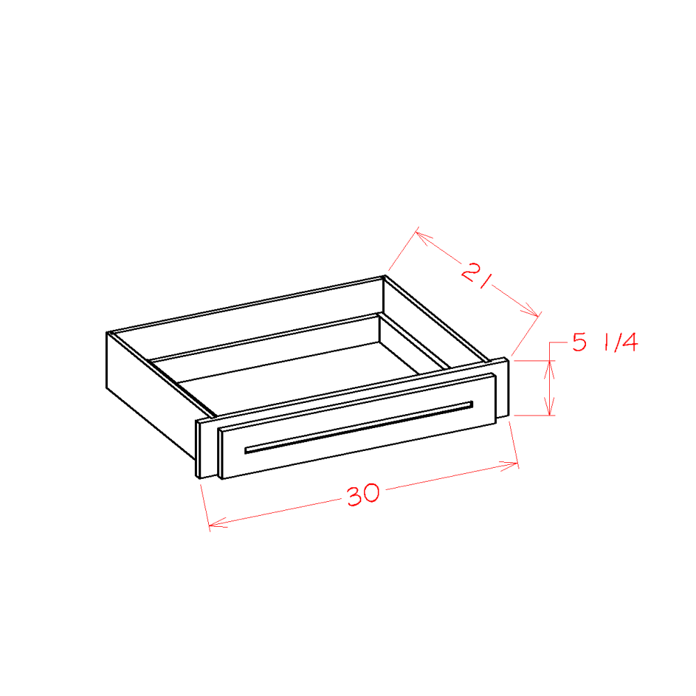 US Cabinet Depot Edgeline White 30" Desk Knee Drawer (EW-DKD30)