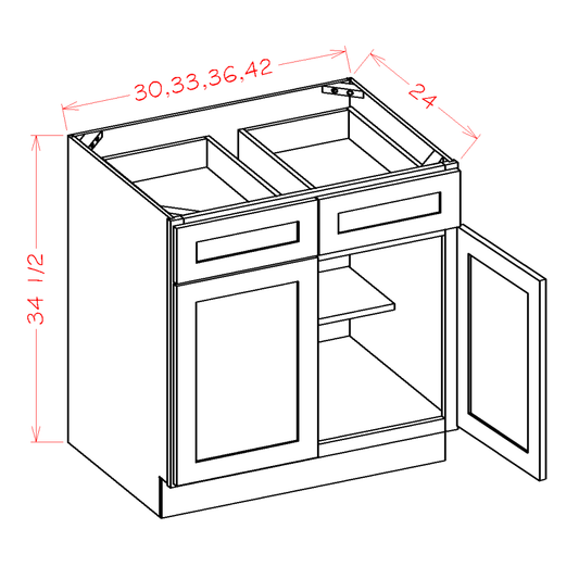 US Cabinet Depot Edgeline White 33" Base Cabinet (EW-B33)