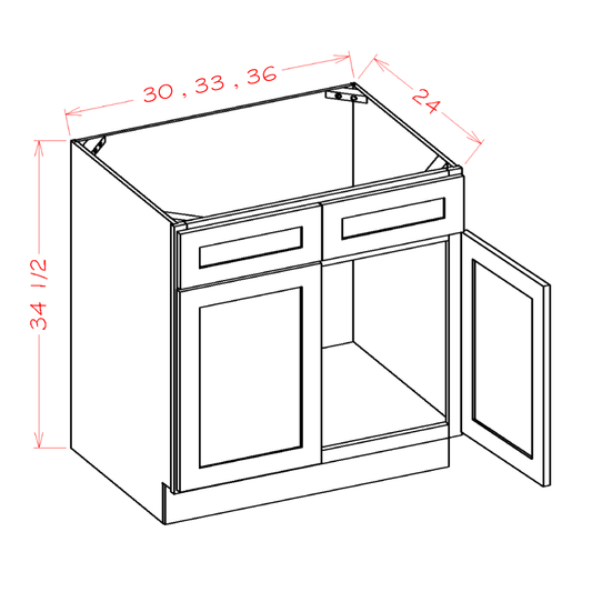 US Cabinet Depot Edgeline White 33" Sink Base Cabinet (EW-SB33)