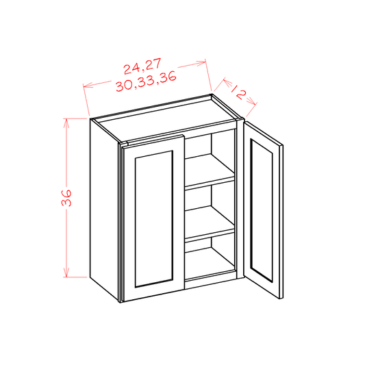 US Cabinet Depot Edgeline White 33" Wall Cabinet (EW-W3336)