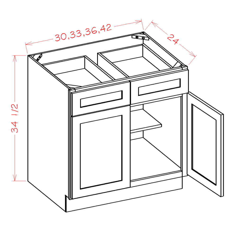 US Cabinet Depot Edgeline White 36" Base Cabinet (EW-B36)