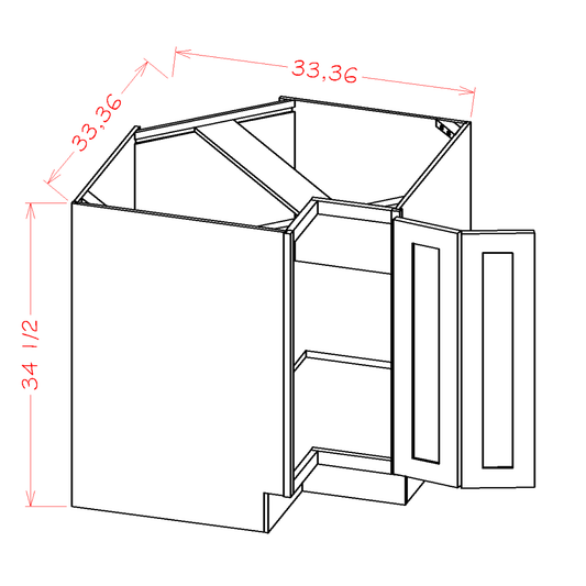 US Cabinet Depot Edgeline White 36" Base Easy Reach Cabinet (EW-BER36)