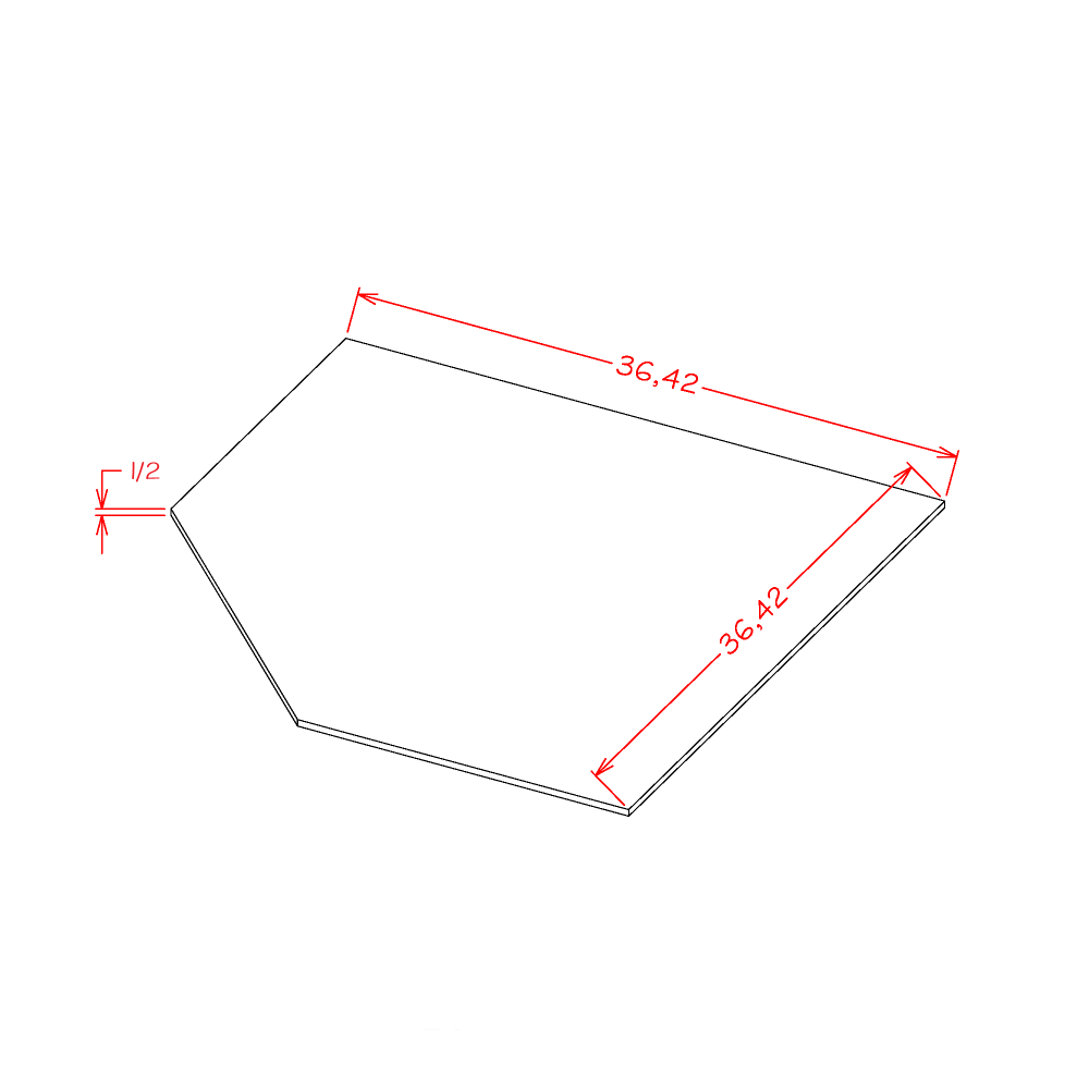 US Cabinet Depot Edgeline White 42" Diagonal Corner Sink Floor (EW-SBF4242)