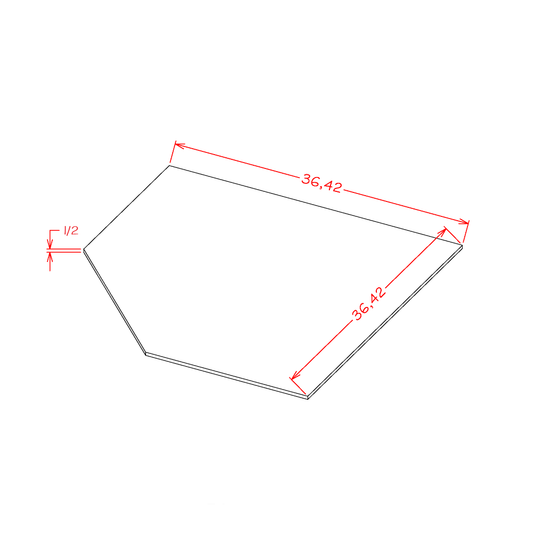 US Cabinet Depot Edgeline White 42" Diagonal Corner Sink Floor (EW-SBF4242)