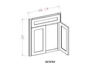 US Cabinet Depot Edgeline White 42" Diagonal Corner Sink Front (EW-DCSF42)