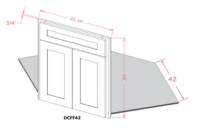 US Cabinet Depot Edgeline White 42" Diagonal Corner Sink Front & Floor Kit (EW-DCFF42)