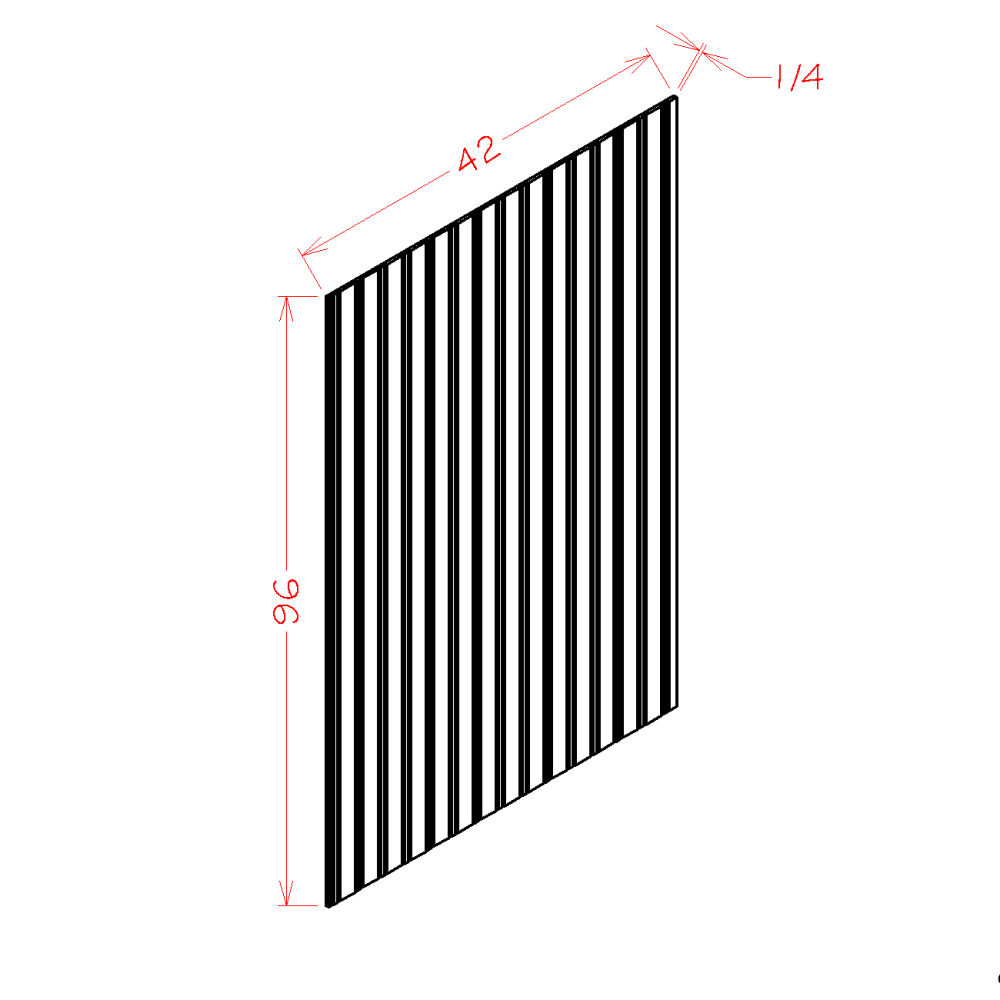 US Cabinet Depot Edgeline White 42" Finished Beadboard Veneer Panel (BBFPV4296)