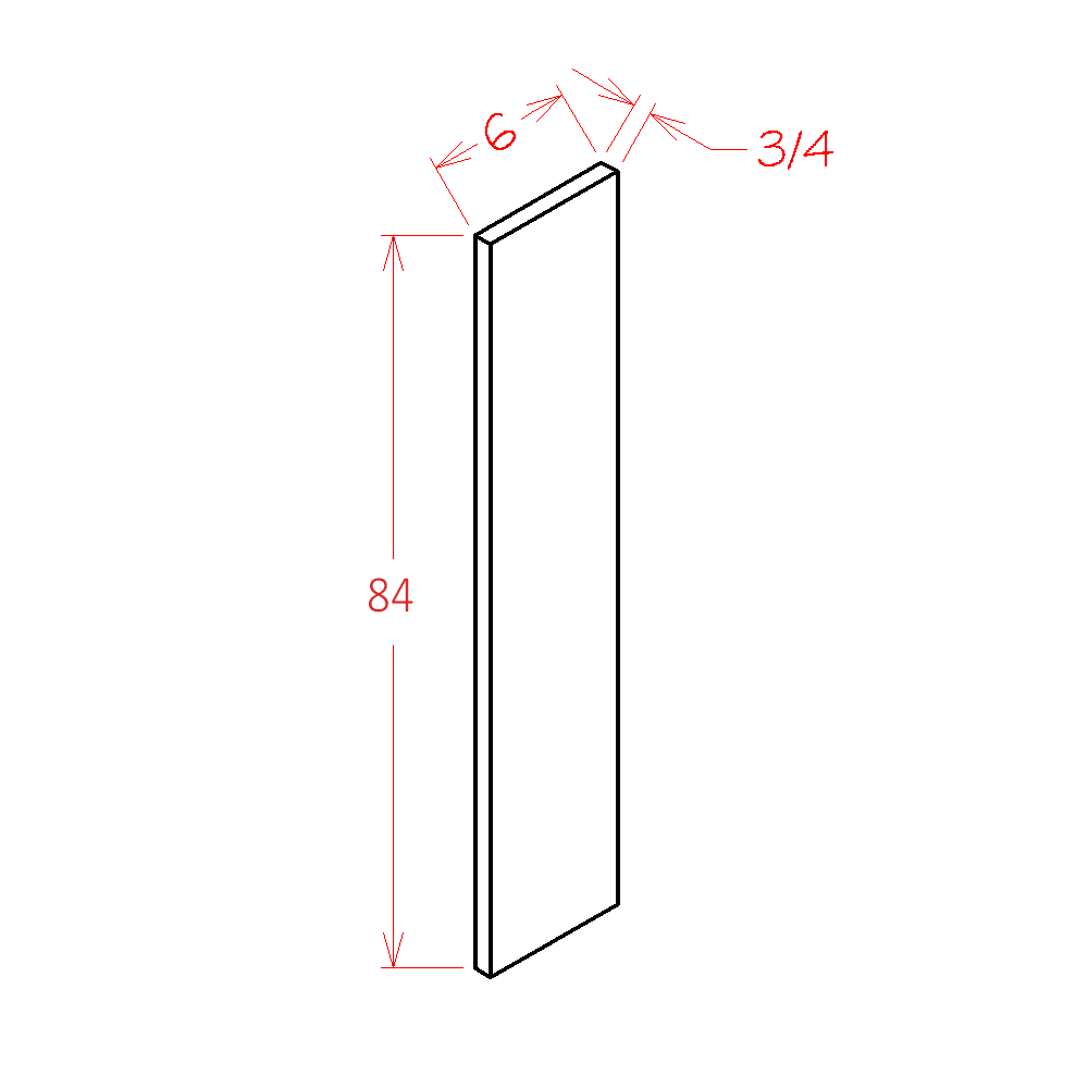 US Cabinet Depot Edgeline White 6" Tall Filler (EW-F696:CUT84)