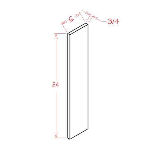 US Cabinet Depot Edgeline White 6" Tall Filler (EW-F696:CUT84)