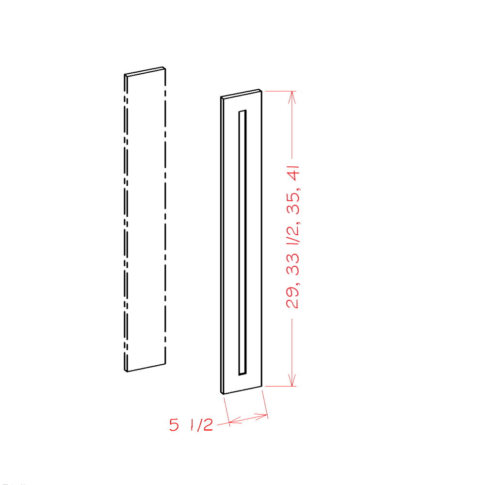 US Cabinet Depot Edgeline White 6" x 29" Filler Overlay (EW-FOL630)