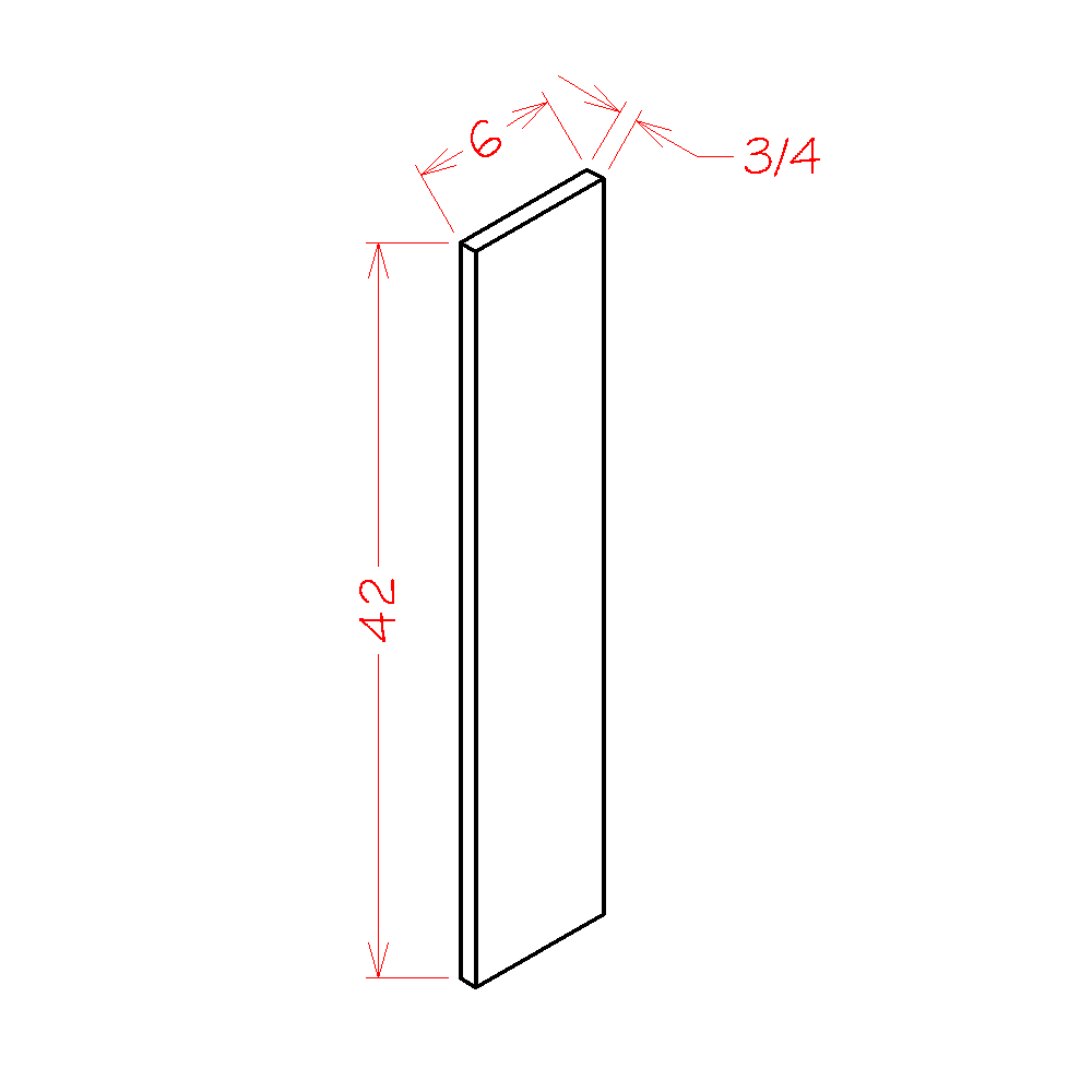 US Cabinet Depot Edgeline White 6" x 42" Base & Wall Filler (EW-F642)