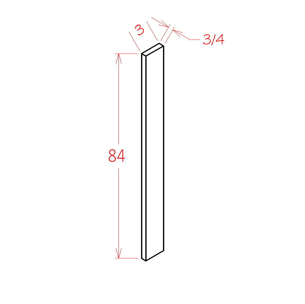 US Cabinet Depot Edgeline White 84" Tall Filler (EW-F396:CUT84)