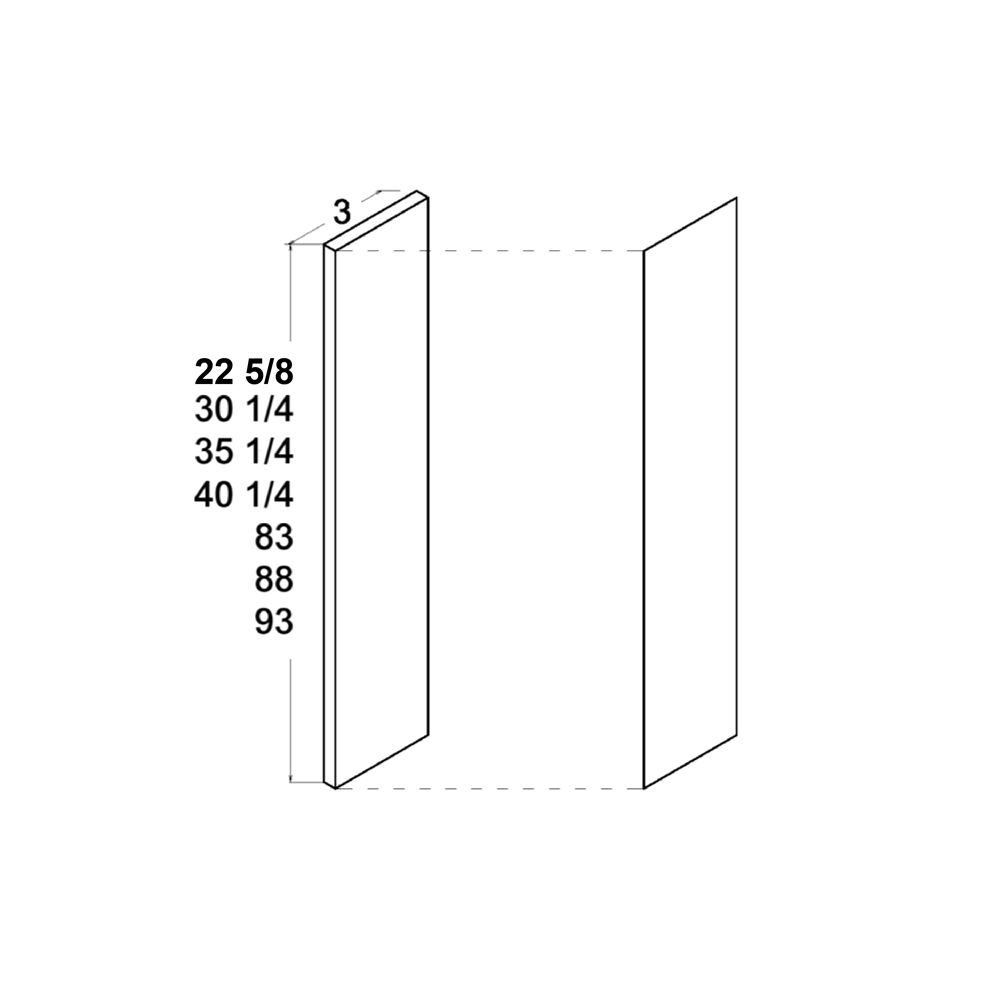 US Cabinet Depot No Door Kit 22" Overlay Filler (ND-OF323)