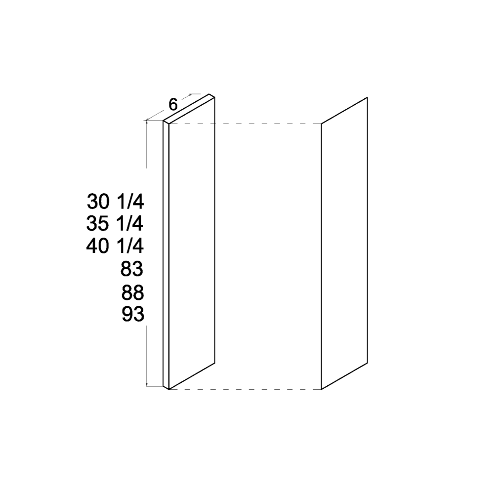 US Cabinet Depot No Door Kit 30" Overlay Filler (ND-OF630)