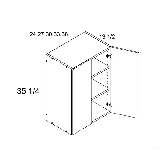 US Cabinet Depot No Door Kit 36" Two Door Wall Cabinet (ND-W3635)