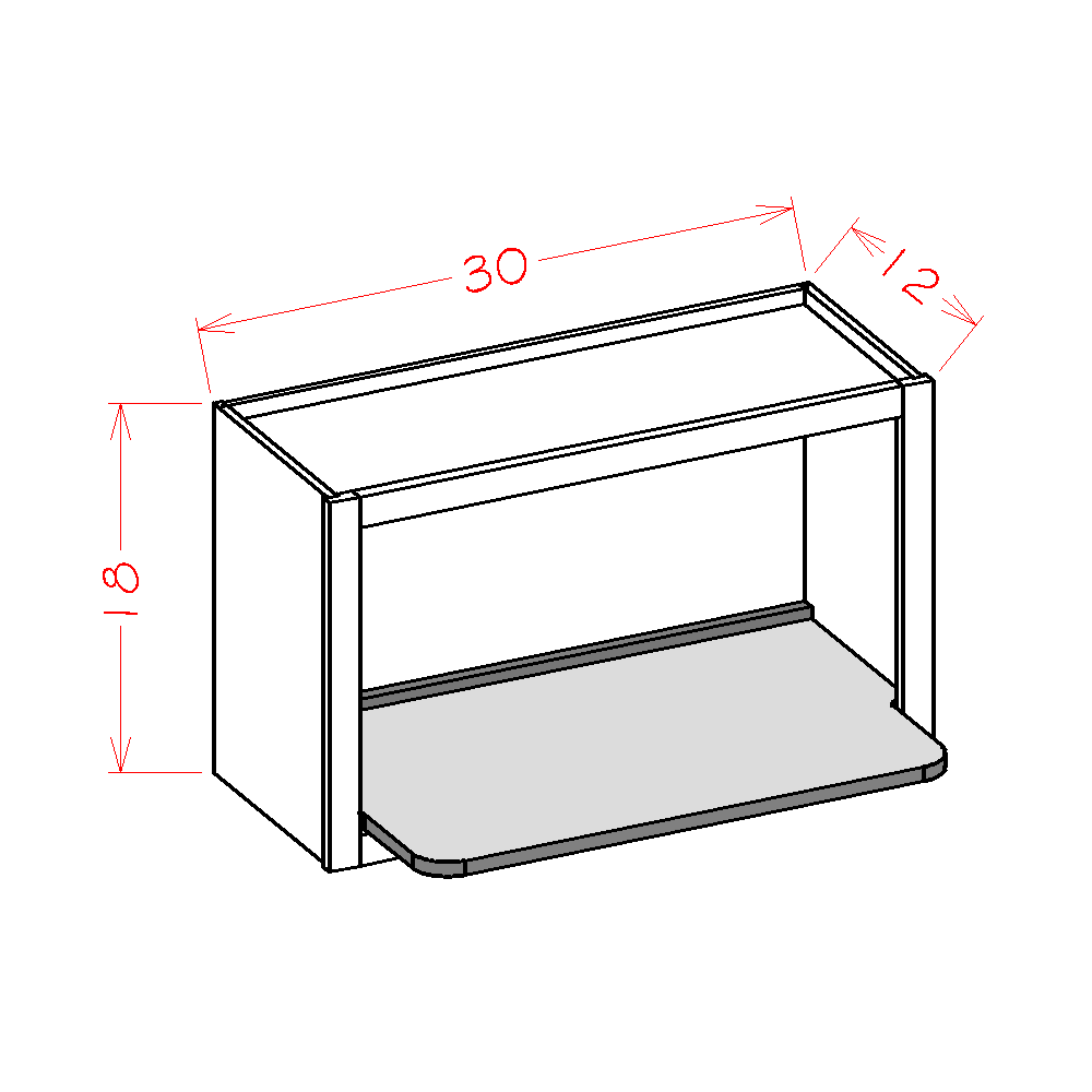 US Cabinet Depot Oxford Mist 27" Wall Microwave Shelf (OM-WMSSHELF)