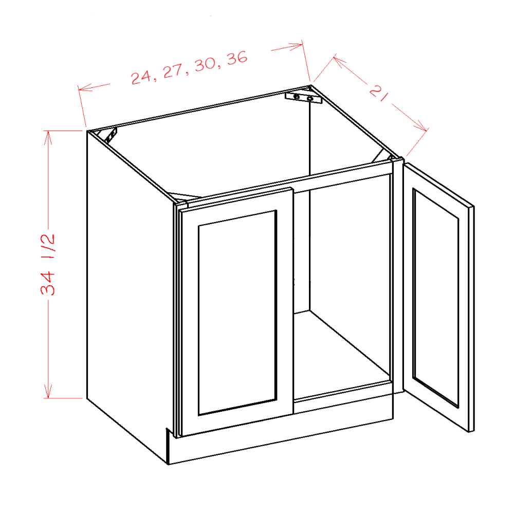 US Cabinet Depot Oxford Sage 24" Vanity Full Height Door Sink Base Cabinet (OS-VS24FH)