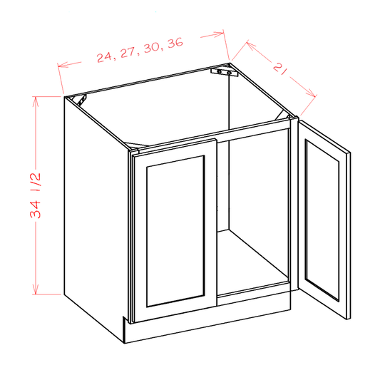 US Cabinet Depot Oxford Sage 30" Vanity Full Height Door Sink Base Cabinet (OS-VS30FH)