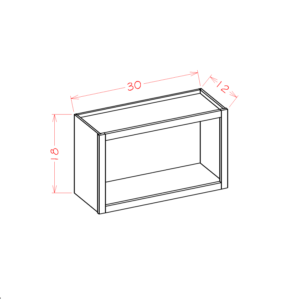 US Cabinet Depot Oxford Sage 30" x 18" Wall Open Cabinet (OS-WOC3018)