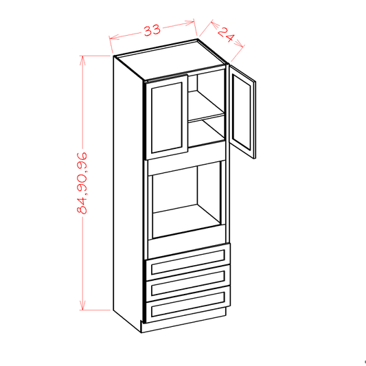 US Cabinet Depot Oxford Sage 33" x 84" Universal Oven Cabinet (OS-O338424)