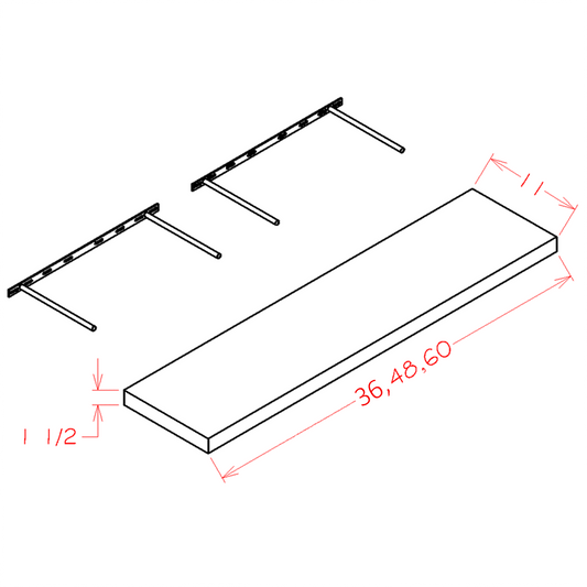 US Cabinet Depot Oxford Sage 36" Floating Shelf (OS-FS36)