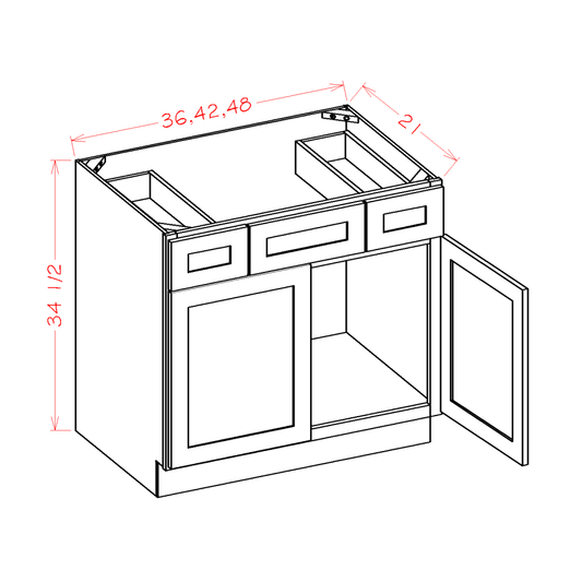 US Cabinet Depot Oxford Sage 42" Vanity Combo Base Cabinet (OS-VSD42)