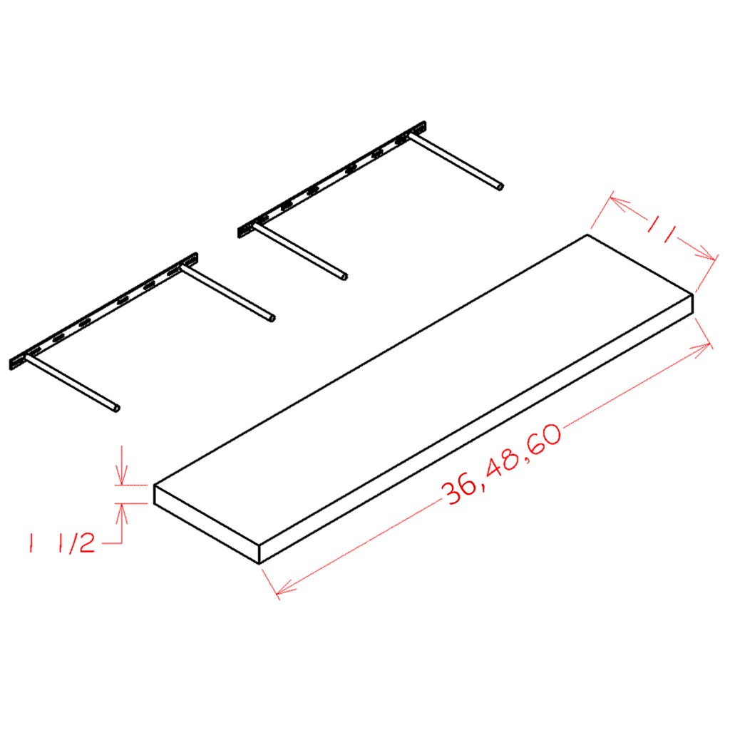 US Cabinet Depot Oxford Toffee 48" Floating Shelf (OT-FS48)