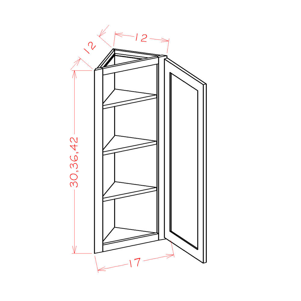 US Cabinet Depot Oxford White 12" x 36" Angle Wall Cabinet (OW-AW1236)