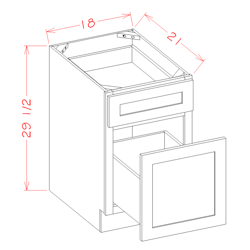 US Cabinet Depot Oxford White 18" Two Drawer File Base Cabinet (OW-DFB18)