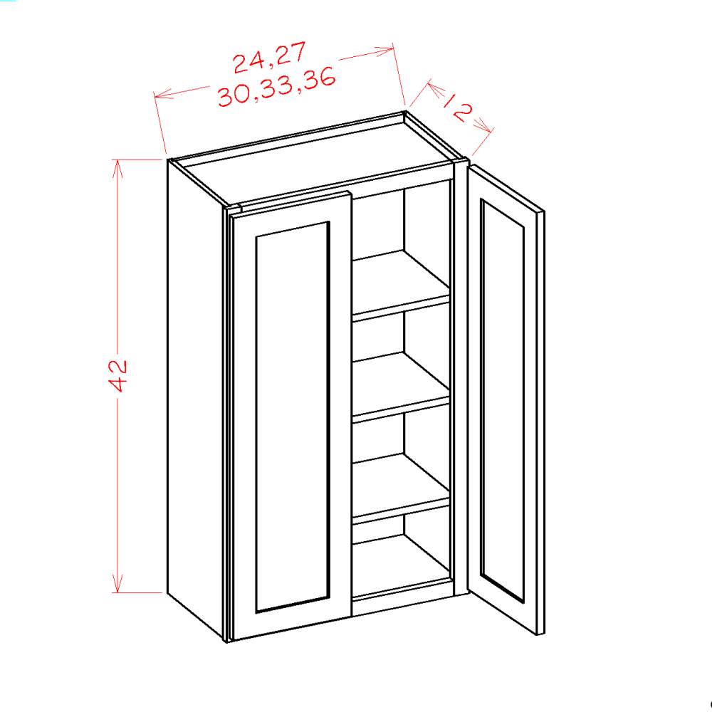 US Cabinet Depot Oxford White 24" Wall Cabinet (OW-W2442)