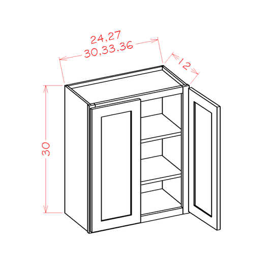 US Cabinet Depot Shaker Black 24" Wall Cabinet (SB-W2430)