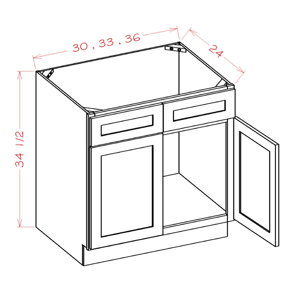 US Cabinet Depot Shaker Black 36" Sink Base Cabinet (SB-SB36)