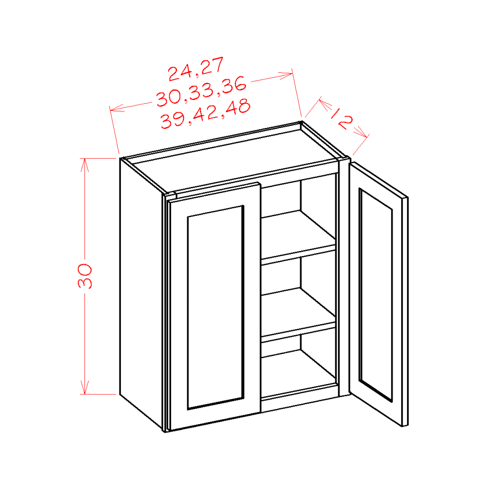 US Cabinet Depot Shaker Dove 33" Wall Cabinet (SD-W3330)