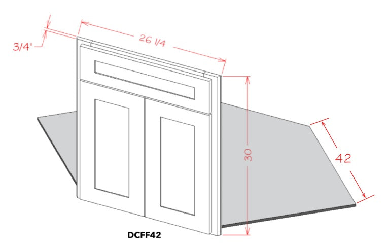 US Cabinet Depot Shaker Dove 42" Diagonal Corner Sink Front & Floor Kit (SD-DCFF42)