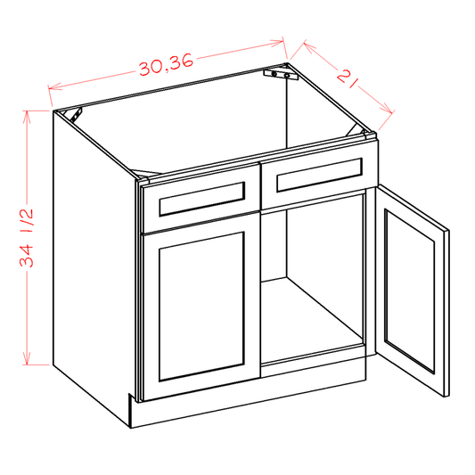 US Cabinet Depot Shaker Navy 36" Vanity Sink Base Cabinet (SN-VS36)