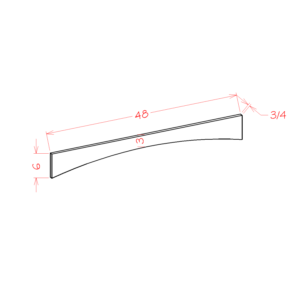 US Cabinet Depot Shaker White 48" Arched Valance (SW-VA48)