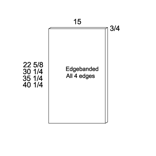 US Cabinet Depot Torino Grey Wood 15" Wall Overlay Panel (TGW-WEP1535)
