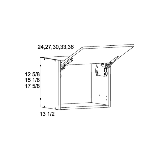 US Cabinet Depot Torino Grey Wood 36" Blum Flip Up Door Wall Cabinet (TGW-WFD3612-Blum)