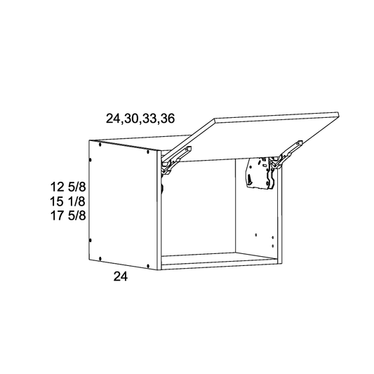 US Cabinet Depot Torino Grey Wood 36" Blum Flip Up Door Wall Cabinet (TGW-WFD361524-Blum)