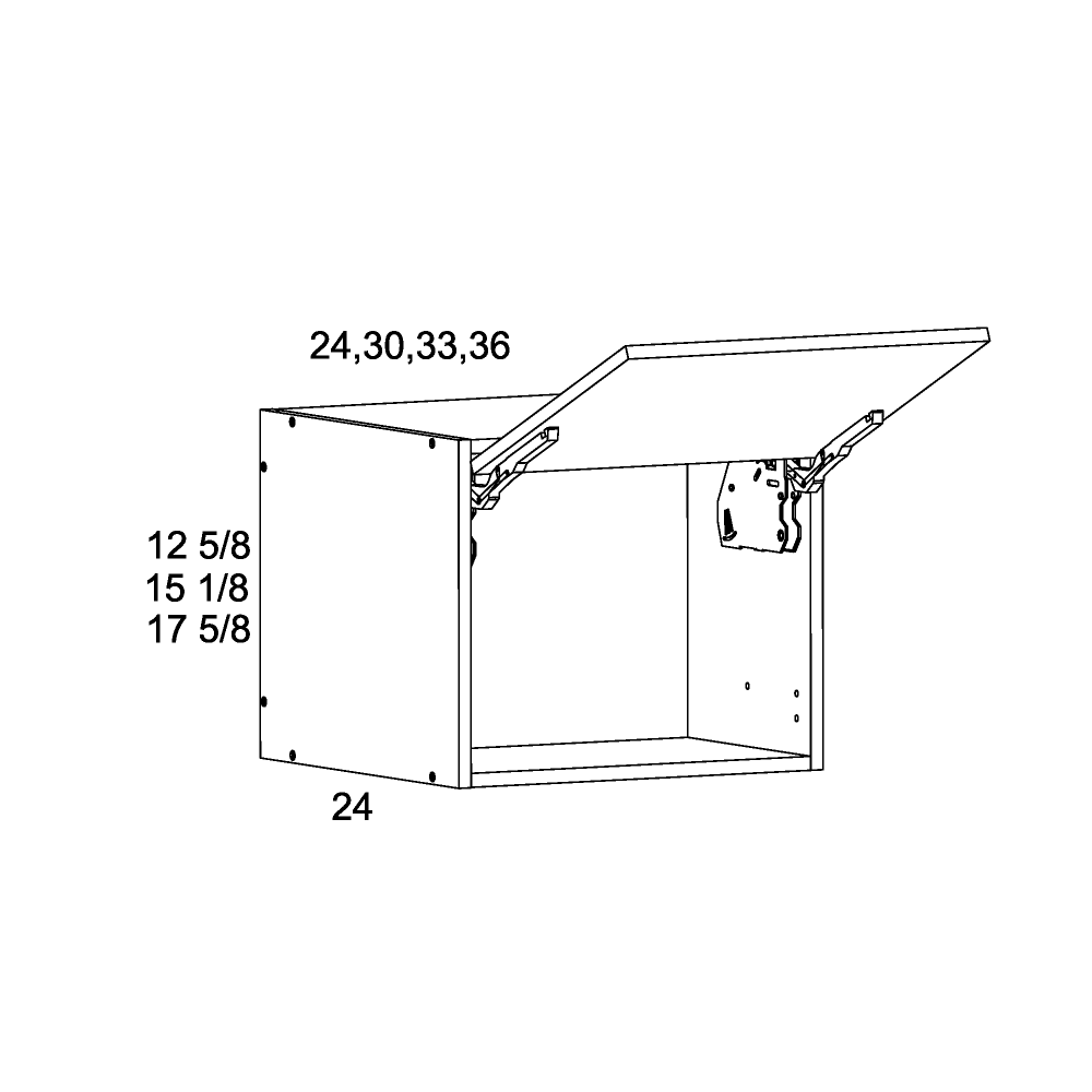 US Cabinet Depot Torino White Pine 36" Blum Flip Up Door Wall Cabinet (TWP-WFD361524-Blum)