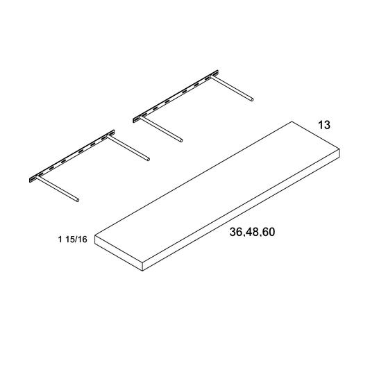 US Cabinet Depot Torino White Pine 36" Floating Shelf With One Mounting Bracket Included (TWP-FS36)