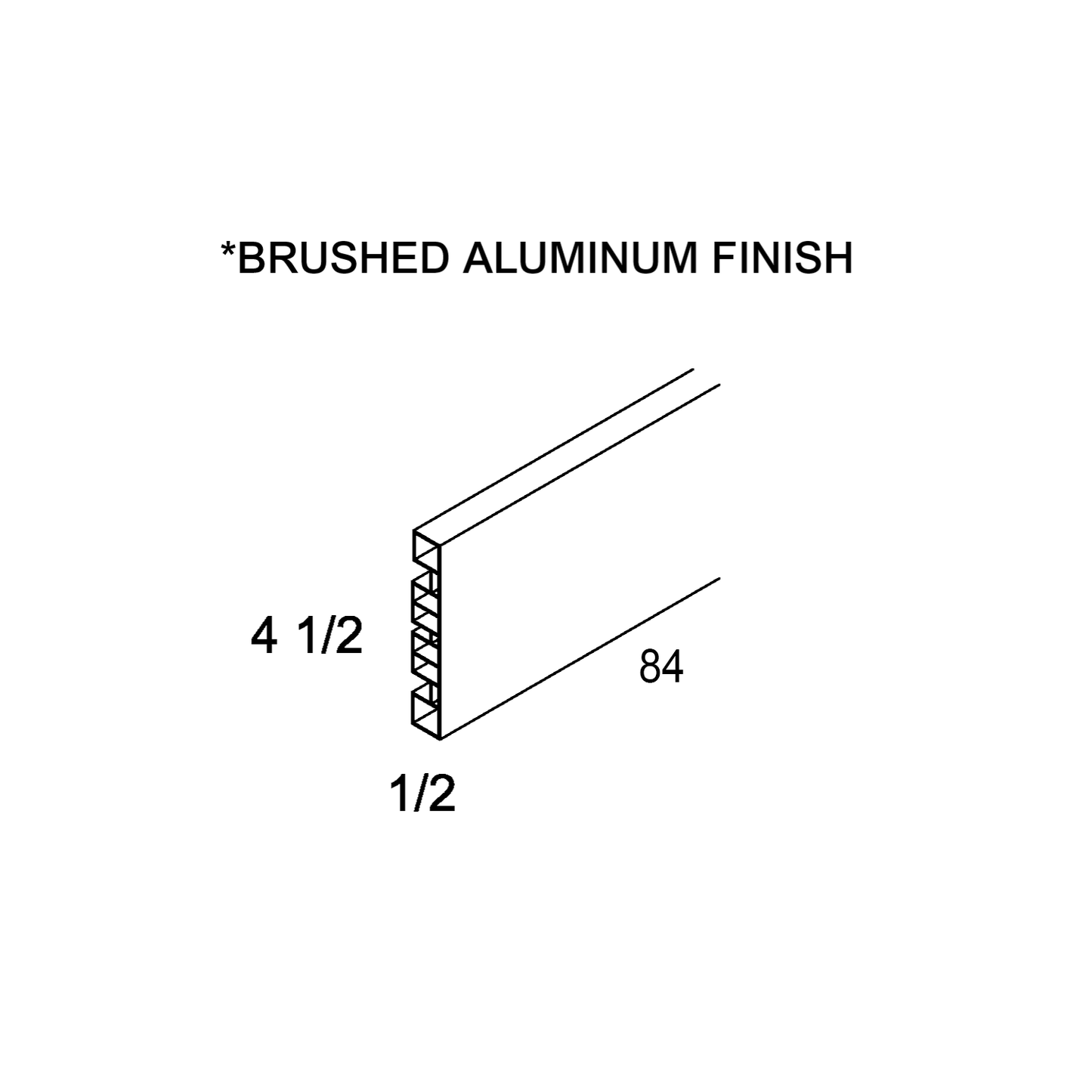 US Cabinet Depot Torino White Pine 84" Silver Pvc Toe Kick (TKC-PVC:Cut84)
