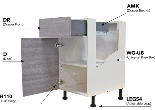 US Cabinet Depot Universal Base Cabinet 15" Box (WG-UB15)