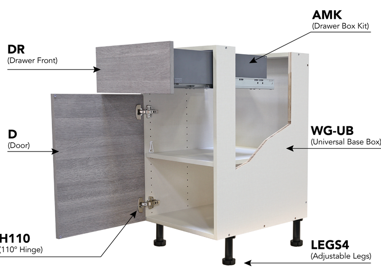 US Cabinet Depot Universal Wall Cabinet 30" Box (WG-UW3015)